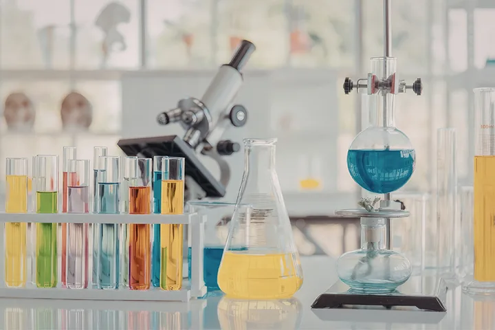 laboratory with microscope