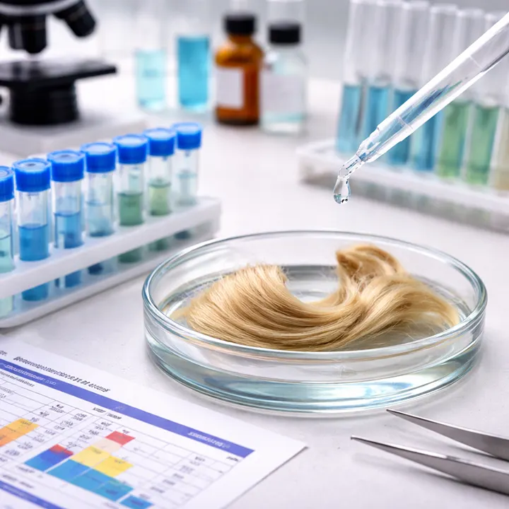 hair sample ready for analysis